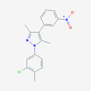 molecular formula C18H16ClN3O2 B407081 1-(3-chloro-4-methylphenyl)-3,5-dimethyl-4-(3-nitrophenyl)-1H-pyrazole 