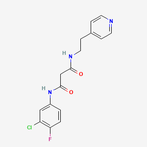 molecular formula C16H15ClFN3O2 B4070814 N-(3-chloro-4-fluorophenyl)-N'-(2-pyridin-4-ylethyl)malonamide 