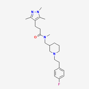 molecular formula C24H35FN4O B4070843 N-({1-[2-(4-fluorophenyl)ethyl]-3-piperidinyl}methyl)-N-methyl-3-(1,3,5-trimethyl-1H-pyrazol-4-yl)propanamide 