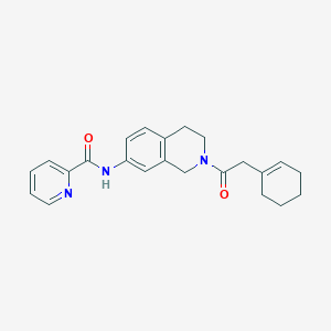 molecular formula C23H25N3O2 B4070849 N-{2-[2-(1-cyclohexen-1-yl)acetyl]-1,2,3,4-tetrahydro-7-isoquinolinyl}-2-pyridinecarboxamide 