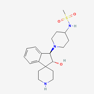 molecular formula C19H29N3O3S B4070851 N-{1-[rel-(2R,3R)-2-hydroxy-2,3-dihydrospiro[indene-1,4'-piperidin]-3-yl]-4-piperidinyl}methanesulfonamide bis(trifluoroacetate) (salt) 