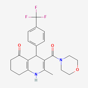molecular formula C22H23F3N2O3 B4070859 2-methyl-3-(4-morpholinylcarbonyl)-4-[4-(trifluoromethyl)phenyl]-4,6,7,8-tetrahydro-5(1H)-quinolinone 