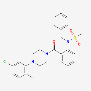 molecular formula C26H28ClN3O3S B4070876 N-benzyl-N-(2-{[4-(5-chloro-2-methylphenyl)-1-piperazinyl]carbonyl}phenyl)methanesulfonamide 
