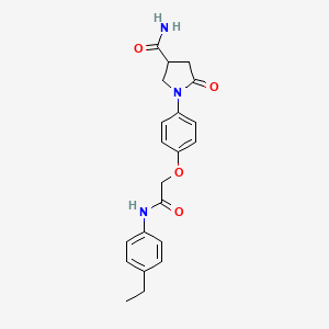molecular formula C21H23N3O4 B4070887 1-(4-{2-[(4-ethylphenyl)amino]-2-oxoethoxy}phenyl)-5-oxo-3-pyrrolidinecarboxamide 