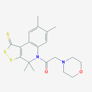molecular formula C20H24N2O2S3 B407089 4,4,7,8-tetramethyl-5-(4-morpholinylacetyl)-4,5-dihydro-1H-[1,2]dithiolo[3,4-c]quinoline-1-thione CAS No. 332043-86-4