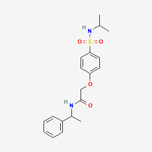 molecular formula C19H24N2O4S B4070894 2-{4-[(isopropylamino)sulfonyl]phenoxy}-N-(1-phenylethyl)acetamide 