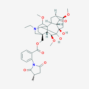 Aconitan-14-one, 7,8-dihydroxy-20-ethyl-4-(((2-(3-methyl-2,5-dioxo-1-pyrrolidinyl)benzoyl)oxy)methyl)-1,6,16-trimethoxy-, (1-alpha,4(S),6-beta,16-beta)-