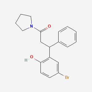 molecular formula C19H20BrNO2 B4070924 4-bromo-2-[3-oxo-1-phenyl-3-(1-pyrrolidinyl)propyl]phenol 