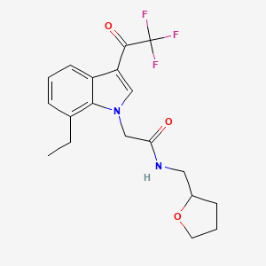 2-[7-ethyl-3-(trifluoroacetyl)-1H-indol-1-yl]-N-(tetrahydro-2-furanylmethyl)acetamide