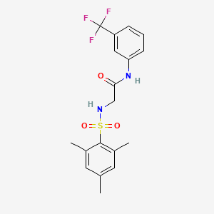 molecular formula C18H19F3N2O3S B4070942 N~2~-(mesitylsulfonyl)-N~1~-[3-(trifluoromethyl)phenyl]glycinamide 