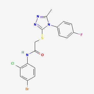 molecular formula C17H13BrClFN4OS B4070960 N-(4-bromo-2-chlorophenyl)-2-{[4-(4-fluorophenyl)-5-methyl-4H-1,2,4-triazol-3-yl]thio}acetamide 