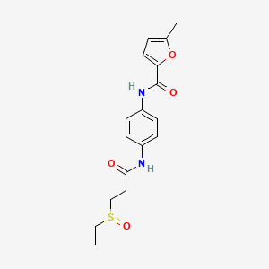 molecular formula C17H20N2O4S B4070969 N-(4-{[3-(ethylsulfinyl)propanoyl]amino}phenyl)-5-methyl-2-furamide 