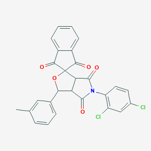 molecular formula C27H17Cl2NO5 B407099 5-(2,4-dichlorophenyl)-1-(3-methylphenyl)spiro[3a,6a-dihydro-1H-furo[3,4-c]pyrrole-3,2'-indene]-1',3',4,6-tetrone CAS No. 485754-94-7