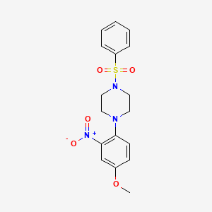 molecular formula C17H19N3O5S B4070990 1-(4-methoxy-2-nitrophenyl)-4-(phenylsulfonyl)piperazine 