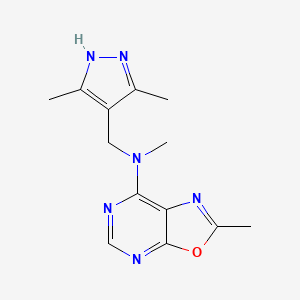 molecular formula C13H16N6O B4070997 N-[(3,5-dimethyl-1H-pyrazol-4-yl)methyl]-N,2-dimethyl[1,3]oxazolo[5,4-d]pyrimidin-7-amine 