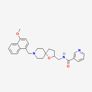 molecular formula C27H31N3O3 B4071013 N-({8-[(4-methoxy-1-naphthyl)methyl]-1-oxa-8-azaspiro[4.5]dec-2-yl}methyl)nicotinamide 