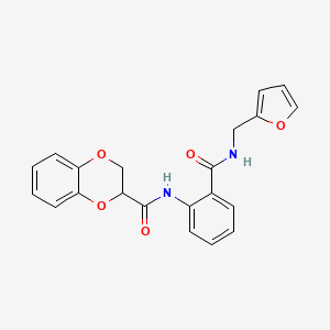 molecular formula C21H18N2O5 B4071035 N-(2-{[(2-furylmethyl)amino]carbonyl}phenyl)-2,3-dihydro-1,4-benzodioxine-2-carboxamide 