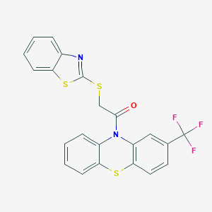 2-(Benzothiazol-2-ylsulfanyl)-1-(2-trifluoromethyl-phenothiazin-10-yl)-ethanone