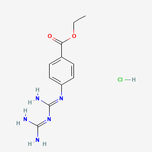 molecular formula C11H16ClN5O2 B4071052 ethyl 4-{[{[amino(imino)methyl]amino}(imino)methyl]amino}benzoate hydrochloride 
