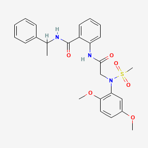 molecular formula C26H29N3O6S B4071059 2-{[N-(2,5-dimethoxyphenyl)-N-(methylsulfonyl)glycyl]amino}-N-(1-phenylethyl)benzamide 