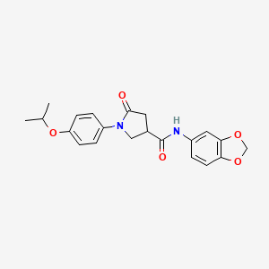molecular formula C21H22N2O5 B4071060 N-1,3-benzodioxol-5-yl-1-(4-isopropoxyphenyl)-5-oxo-3-pyrrolidinecarboxamide 