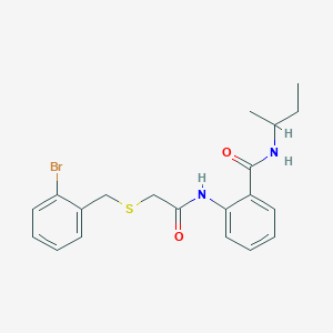 molecular formula C20H23BrN2O2S B4071074 2-({[(2-bromobenzyl)thio]acetyl}amino)-N-(sec-butyl)benzamide 