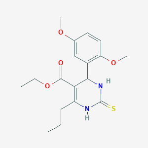 molecular formula C18H24N2O4S B4071095 ethyl 4-(2,5-dimethoxyphenyl)-6-propyl-2-thioxo-1,2,3,4-tetrahydro-5-pyrimidinecarboxylate 
