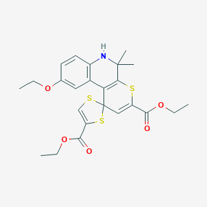 molecular formula C24H27NO5S3 B407111 diethyl 9'-ethoxy-5',5'-dimethylspiro[1,3-dithiole-2,1'-6H-thiopyrano[2,3-c]quinoline]-3',4-dicarboxylate CAS No. 332043-55-7