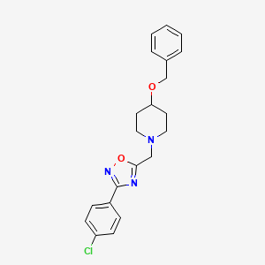 molecular formula C21H22ClN3O2 B4071125 4-(benzyloxy)-1-{[3-(4-chlorophenyl)-1,2,4-oxadiazol-5-yl]methyl}piperidine 