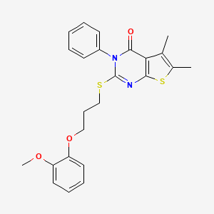 molecular formula C24H24N2O3S2 B4071139 2-{[3-(2-methoxyphenoxy)propyl]thio}-5,6-dimethyl-3-phenylthieno[2,3-d]pyrimidin-4(3H)-one 