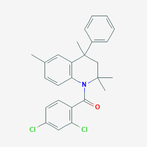 molecular formula C26H25Cl2NO B407114 1-(2,4-Dichlorobenzoyl)-2,2,4,6-tetramethyl-4-phenyl-1,2,3,4-tetrahydroquinoline CAS No. 332043-70-6