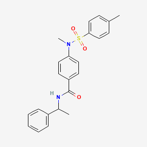 molecular formula C23H24N2O3S B4071143 4-{methyl[(4-methylphenyl)sulfonyl]amino}-N-(1-phenylethyl)benzamide 