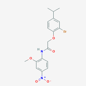 molecular formula C18H19BrN2O5 B4071148 2-(2-bromo-4-isopropylphenoxy)-N-(2-methoxy-4-nitrophenyl)acetamide 