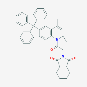 molecular formula C41H40N2O3 B407115 2-(2-oxo-2-(2,2,4-trimethyl-6-tritylquinolin-1(2H)-yl)ethyl)hexahydro-1H-isoindole-1,3(2H)-dione 