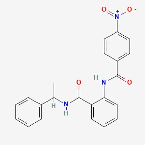 molecular formula C22H19N3O4 B4071169 2-[(4-nitrobenzoyl)amino]-N-(1-phenylethyl)benzamide 