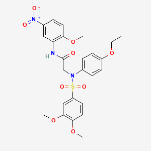 molecular formula C25H27N3O9S B4071178 N~2~-[(3,4-dimethoxyphenyl)sulfonyl]-N~2~-(4-ethoxyphenyl)-N~1~-(2-methoxy-5-nitrophenyl)glycinamide 