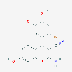 molecular formula C18H15BrN2O4 B4071181 2-amino-4-(2-bromo-4,5-dimethoxyphenyl)-7-hydroxy-4H-chromene-3-carbonitrile 