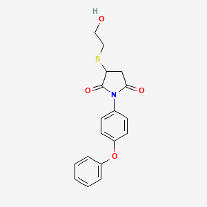 molecular formula C18H17NO4S B4071193 3-[(2-hydroxyethyl)thio]-1-(4-phenoxyphenyl)-2,5-pyrrolidinedione 