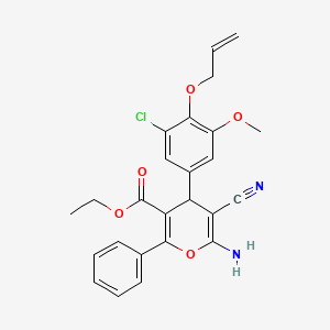 molecular formula C25H23ClN2O5 B4071195 ethyl 4-[4-(allyloxy)-3-chloro-5-methoxyphenyl]-6-amino-5-cyano-2-phenyl-4H-pyran-3-carboxylate 
