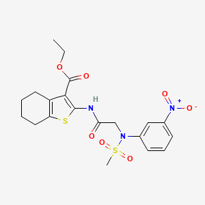 molecular formula C20H23N3O7S2 B4071200 ethyl 2-{[N-(methylsulfonyl)-N-(3-nitrophenyl)glycyl]amino}-4,5,6,7-tetrahydro-1-benzothiophene-3-carboxylate 