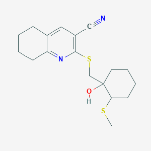 molecular formula C18H24N2OS2 B4071208 2-({[1-hydroxy-2-(methylthio)cyclohexyl]methyl}thio)-5,6,7,8-tetrahydro-3-quinolinecarbonitrile 