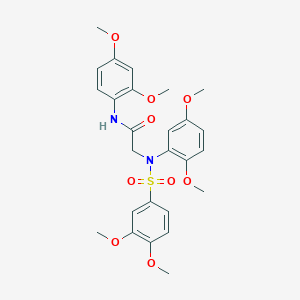 molecular formula C26H30N2O9S B4071228 N~1~-(2,4-dimethoxyphenyl)-N~2~-(2,5-dimethoxyphenyl)-N~2~-[(3,4-dimethoxyphenyl)sulfonyl]glycinamide 