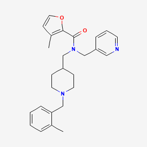 molecular formula C26H31N3O2 B4071229 3-methyl-N-{[1-(2-methylbenzyl)-4-piperidinyl]methyl}-N-(3-pyridinylmethyl)-2-furamide 