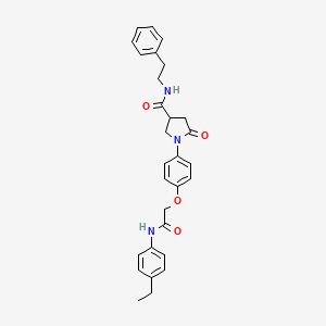 molecular formula C29H31N3O4 B4071236 1-(4-{2-[(4-ethylphenyl)amino]-2-oxoethoxy}phenyl)-5-oxo-N-(2-phenylethyl)-3-pyrrolidinecarboxamide 
