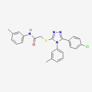 molecular formula C24H21ClN4OS B4071239 2-{[5-(4-chlorophenyl)-4-(3-methylphenyl)-4H-1,2,4-triazol-3-yl]thio}-N-(3-methylphenyl)acetamide 