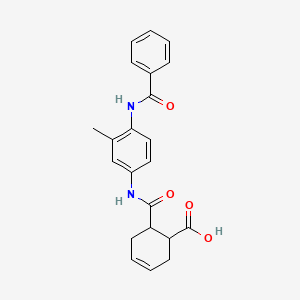 molecular formula C22H22N2O4 B4071246 6-({[4-(benzoylamino)-3-methylphenyl]amino}carbonyl)-3-cyclohexene-1-carboxylic acid 
