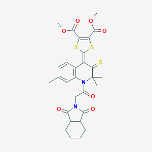 dimethyl 2-{1-[(1,3-dioxooctahydro-2H-isoindol-2-yl)acetyl]-2,2,7-trimethyl-3-thioxo-2,3-dihydroquinolin-4(1H)-ylidene}-1,3-dithiole-4,5-dicarboxylate
