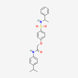 molecular formula C25H28N2O4S B4071270 N-(4-isopropylphenyl)-2-(4-{[(1-phenylethyl)amino]sulfonyl}phenoxy)acetamide 