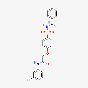 molecular formula C22H21ClN2O4S B4071283 N-(3-chlorophenyl)-2-(4-{[(1-phenylethyl)amino]sulfonyl}phenoxy)acetamide 