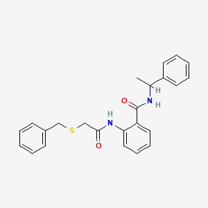 molecular formula C24H24N2O2S B4071287 2-{[(benzylthio)acetyl]amino}-N-(1-phenylethyl)benzamide 